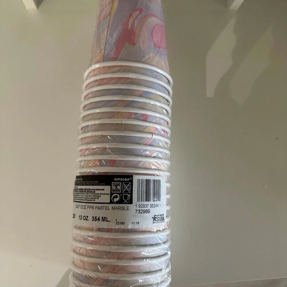 Marble Party Supplies Set - Napkins, Plates, and Cups